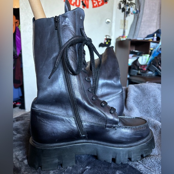 Free People Jones Lug Sole Black Combat Boot - Picture 7 of 12